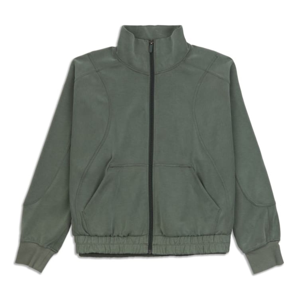 Lululemon Brushed Softstreme Funnel-Neck Zip Up Smoked Spruce Green Size 2